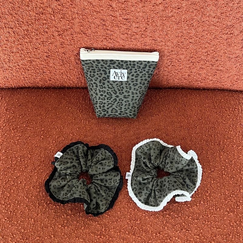 scrunchie corduroy leopard_khaki(B)