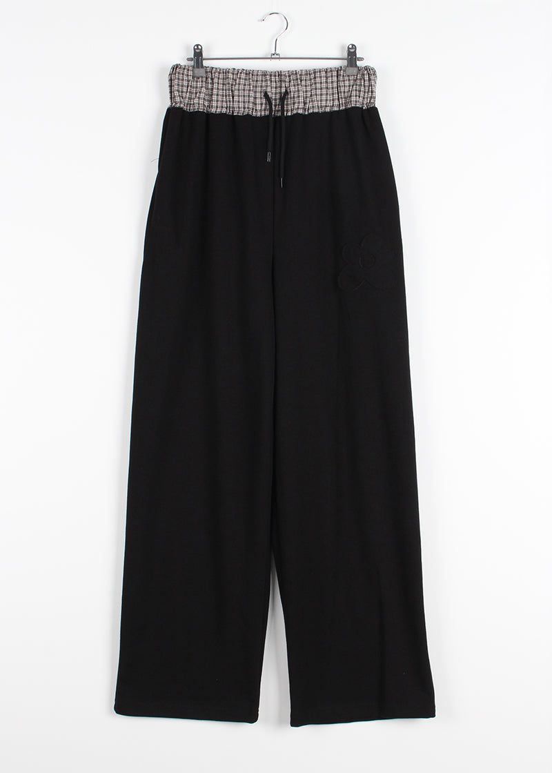 FLOWER CHECK BANDING PANTS