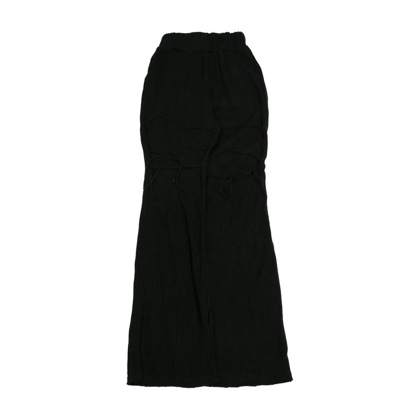 221-WAVE KNIT RIBBON BOOT CUT PANTS