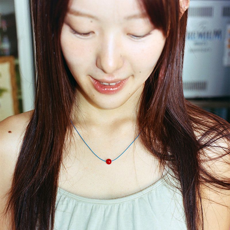 RED BALL ROPE NECKLACE