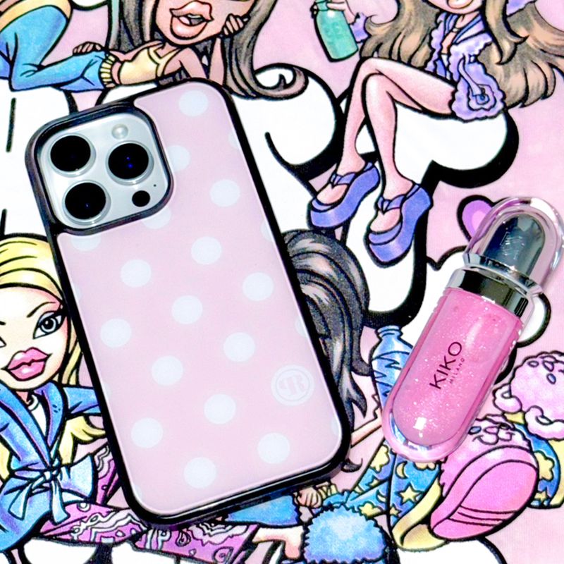 [MADE] m dot. (pinkwhite) glass bumper iPhone case