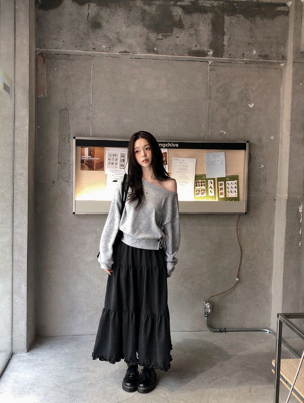 2WAY Button Slit One Shoulder Knit (3color)