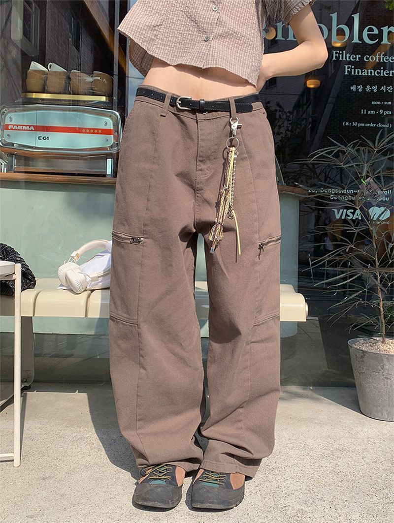 ZIPPER WIDE TROUSER PANTS (3C)