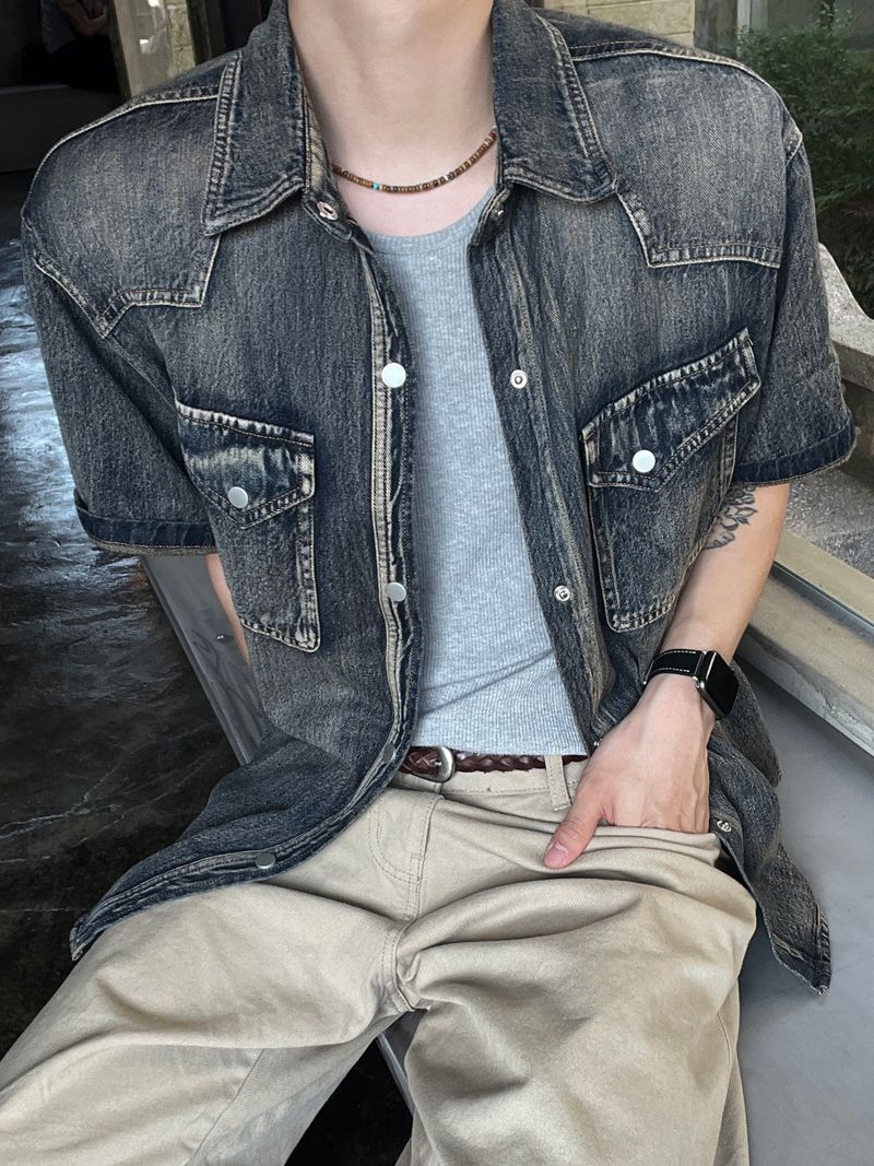 ESOO（イス）の「Slub Western Short-Sleeve Shirt（Tops）」