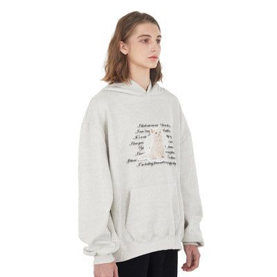[IHD004-3] ANGEL CAT HOODIE - OATMEAL