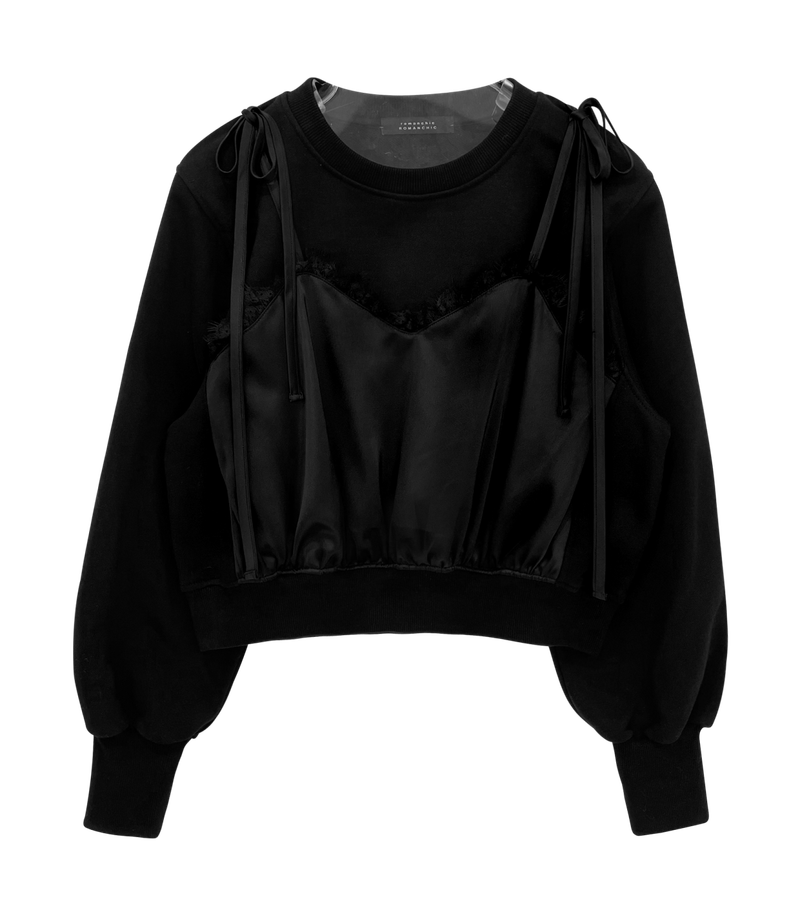 Satin layered sweatshirt
