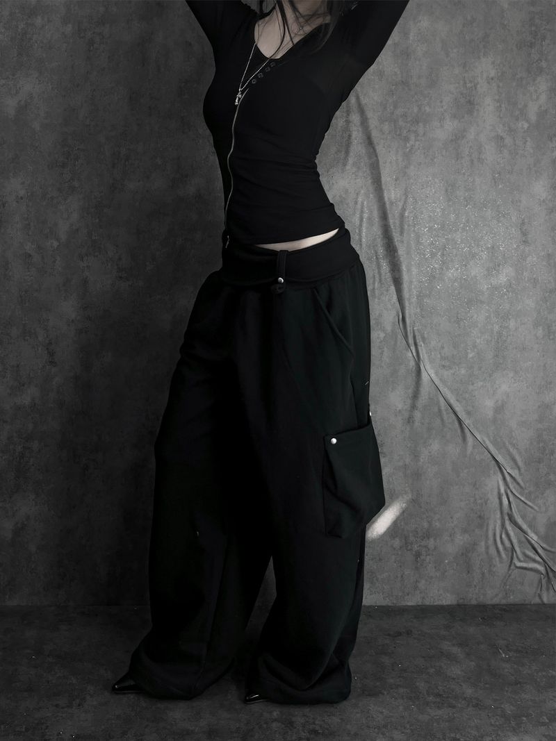 wrap waist wide pants (2color)