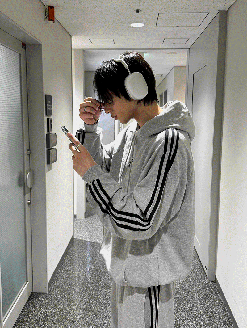 Outside track over hoodie