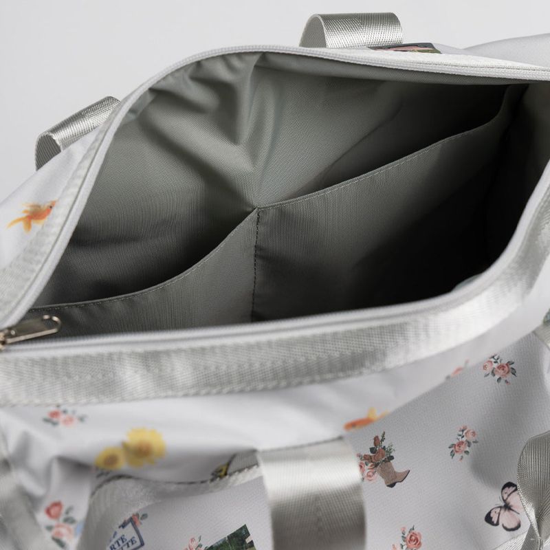 Floral Monogram Cylinder Bag Cool-Gray