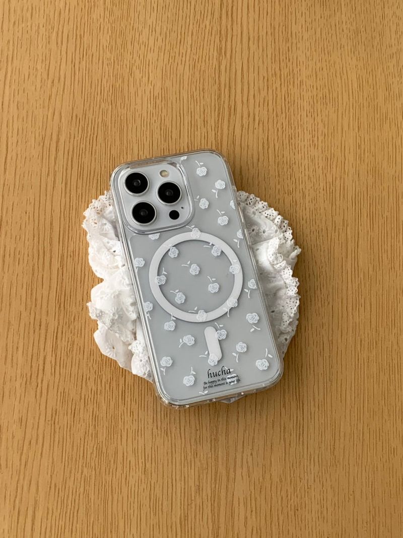 hucha（ウチャ）の「Rose /  Polka Dot Rose Pattern Jell Hard Case（Smartphone Accessories）」