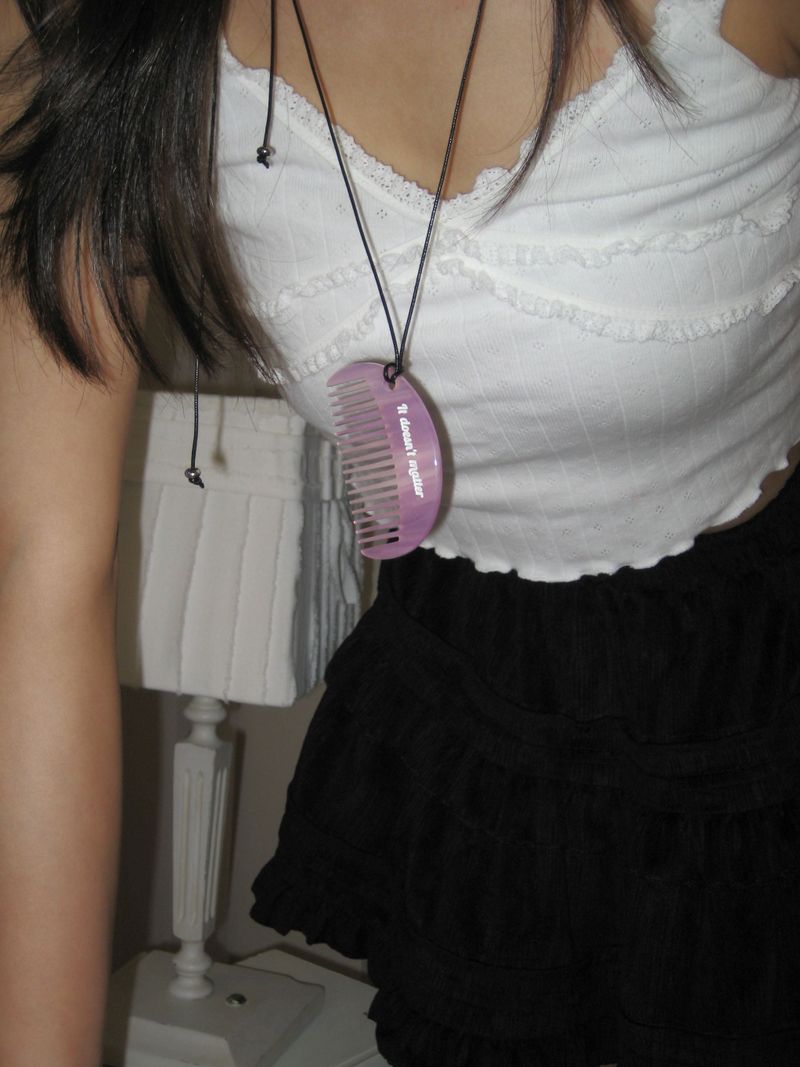 [2 way] Veining comb bagcharm (Pink)