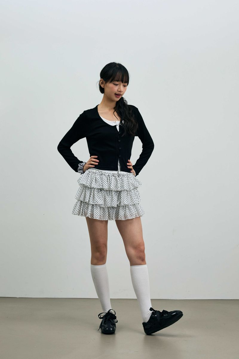 MINI HEART CANCAN SKIRT PANTS / WHITE