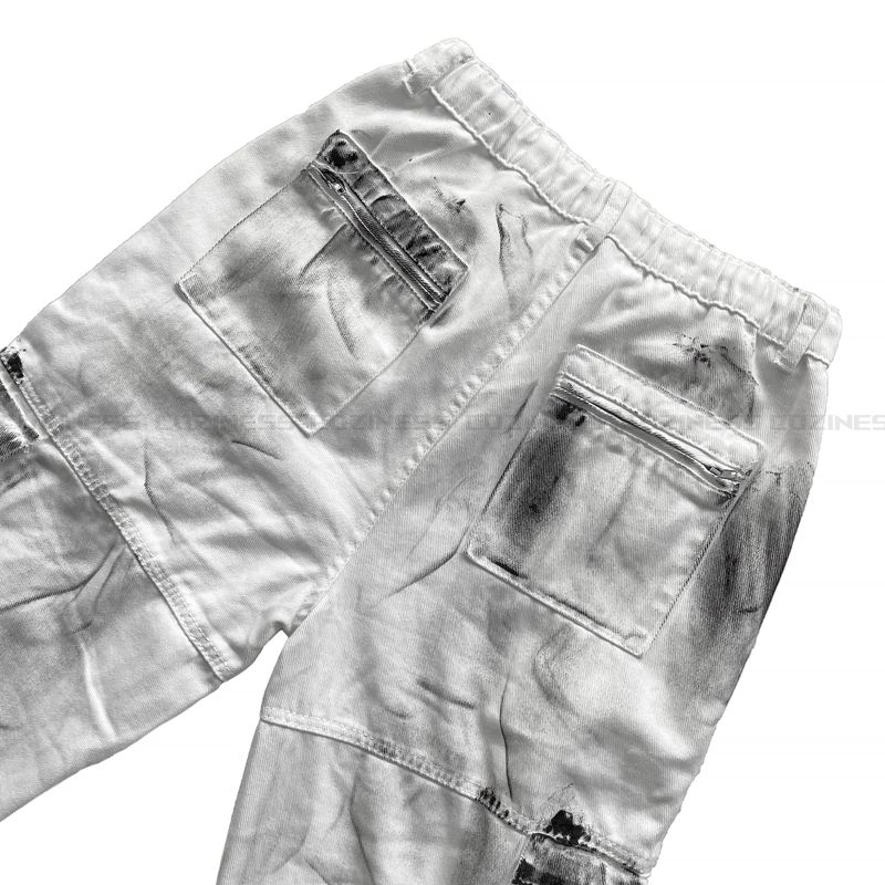 DV Dirty Parasuit White Cargo Pants