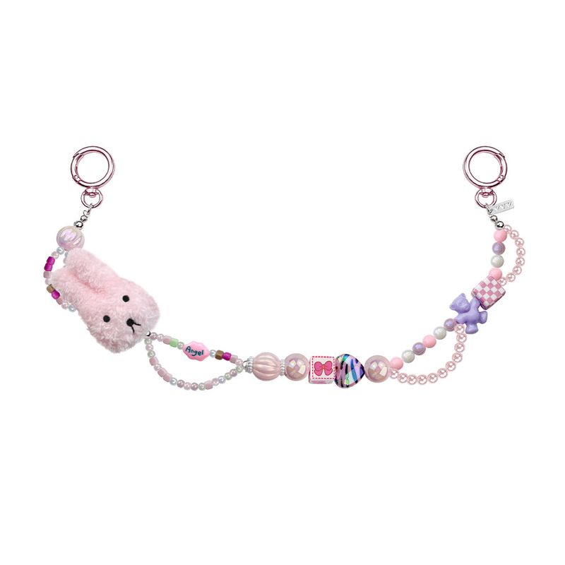 VVV（ブイブイブイ）の「Bunny Mix Beads Two-way Keyring _ Pink（Toys/Key Holders）」