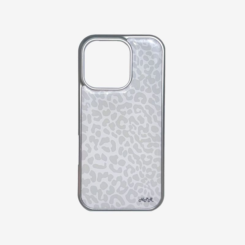 [MADE] Leopard (Purple) Epoxy Silver Bumper iPhone Case
