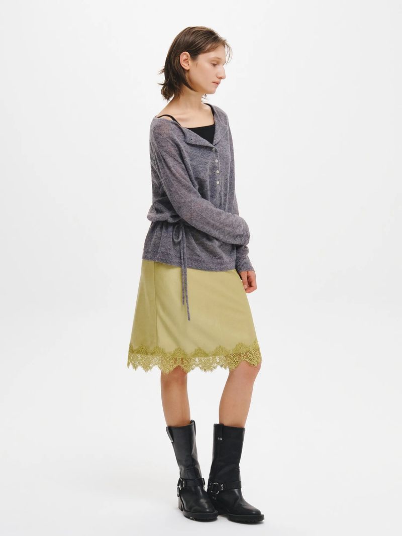 HAIRY DIA SHEER KNIT PULLOVER