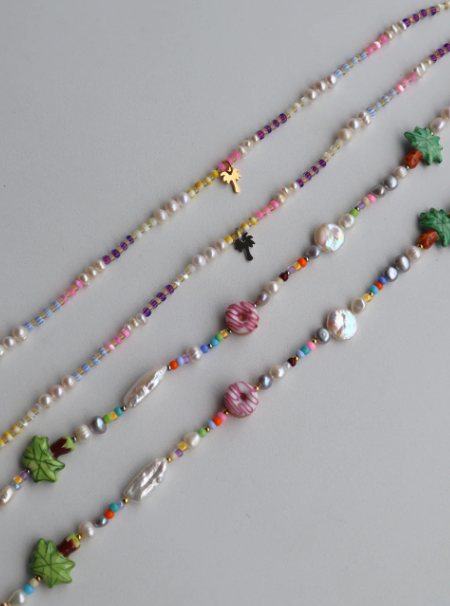 【MADE】Ceramic Donut & Freshwater Pearl Necklace