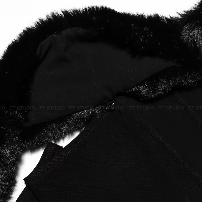 Fur off-shoulder top