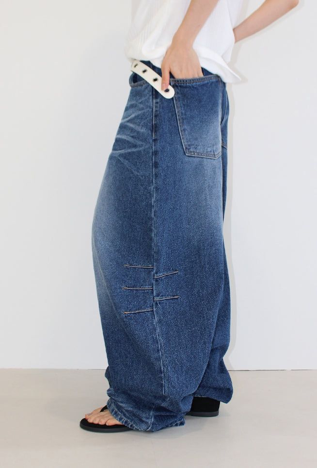 (unisex) 4-BUTTON BALLOON DENIM