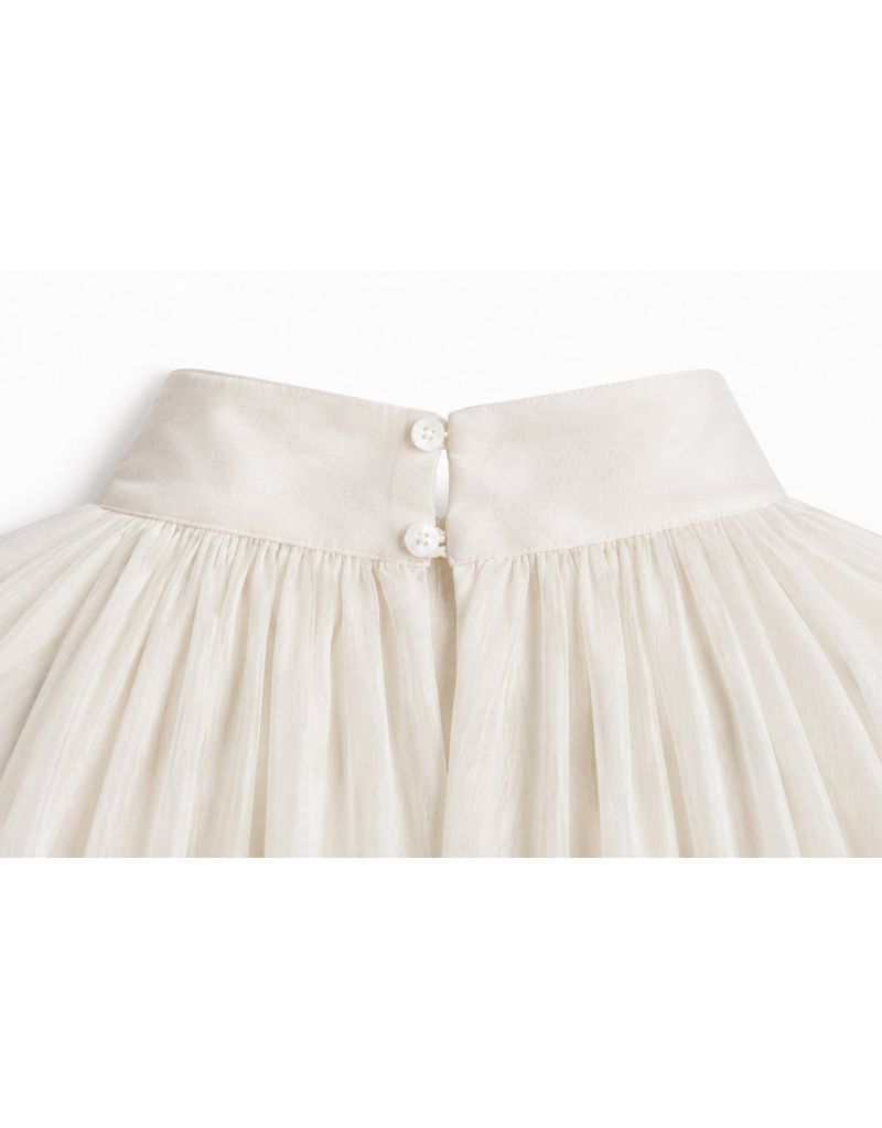 Elira Chiffon Drape Cape Blouse Ivory