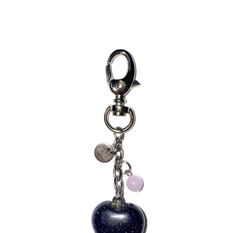 heart gemstone keyring (navy)