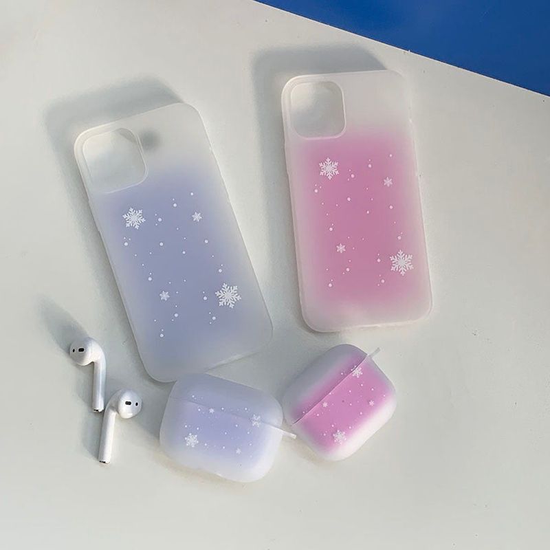 Blue- Snow Square AirPods Case_matt