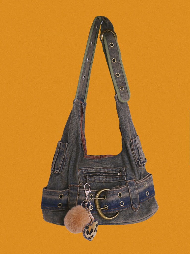KUO（クーオ）の「big belt denim cross bag（Bags）」