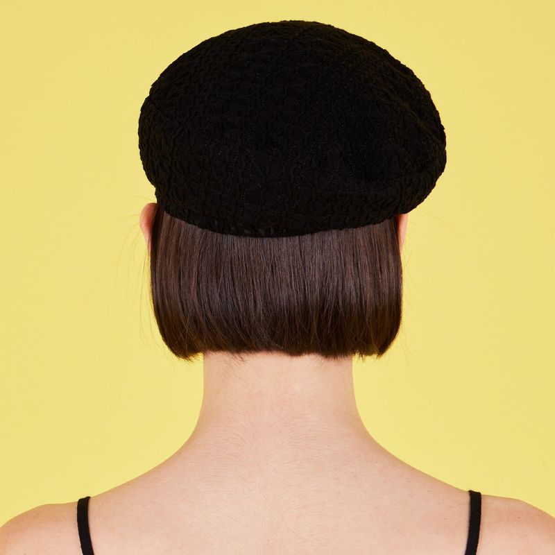 Epoxy Stud See Through Beret Black