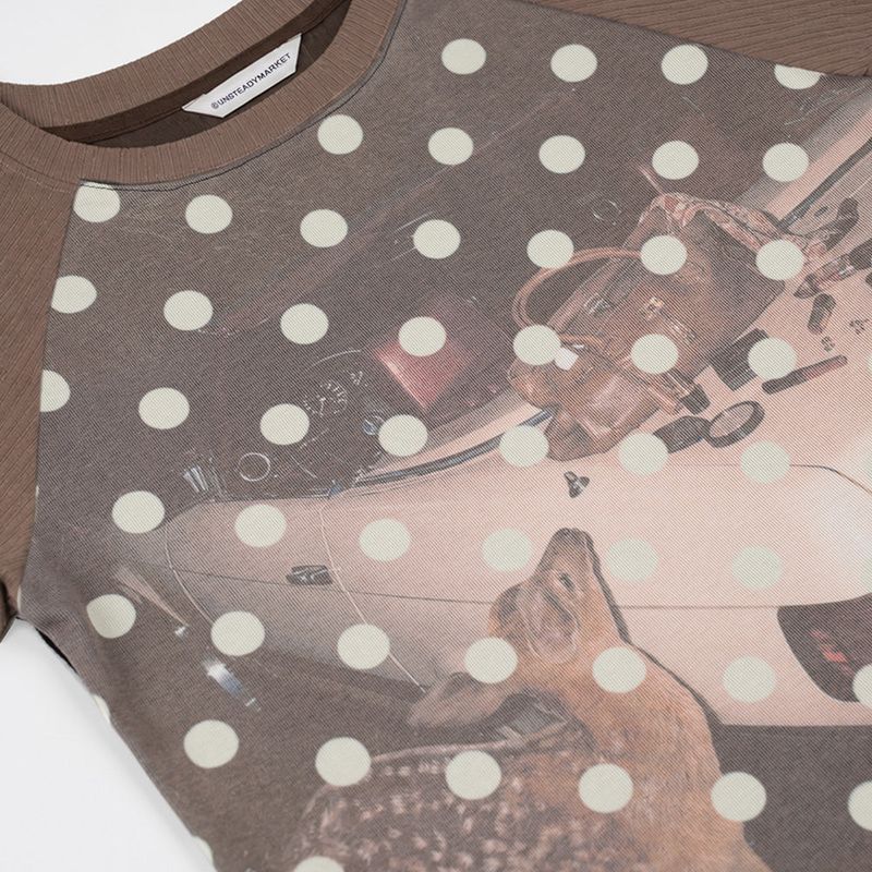 Printed Raglan Tee_Brown
