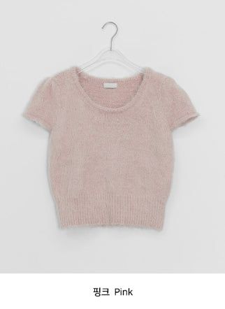 Sbit Round Hairy Short Sleeve Knit