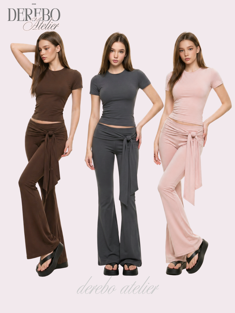 dereborujo（ドレボルゾー）の「Soft Slim Shirring Wrap Flare Training Set-up (SET)（Pants）」