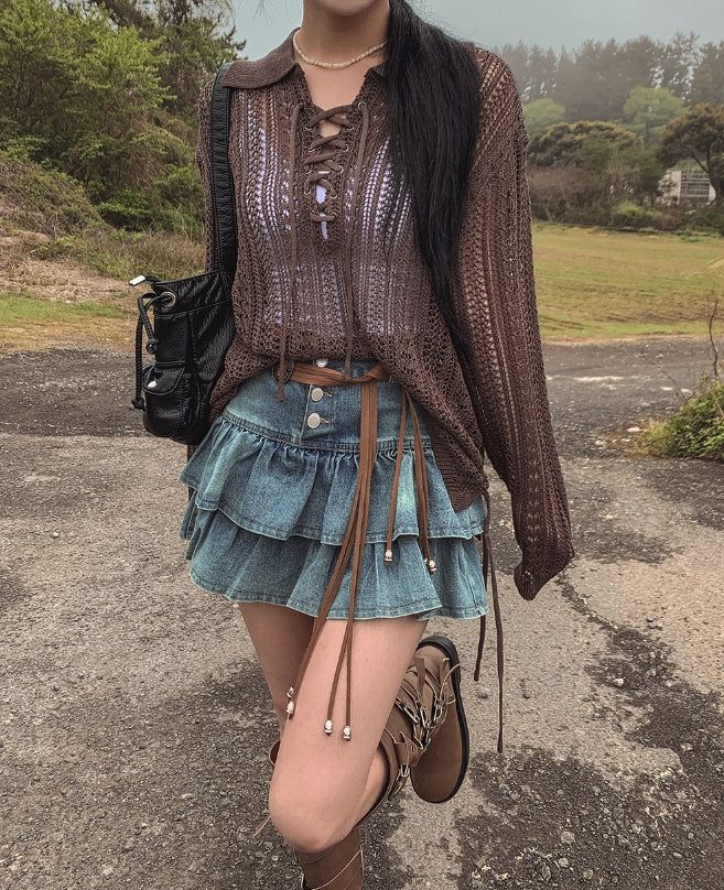 Bohemian Summer Eyelet Punching Knitwear