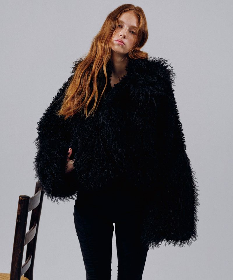 ECO FUR ASYMMETRIC JACKET