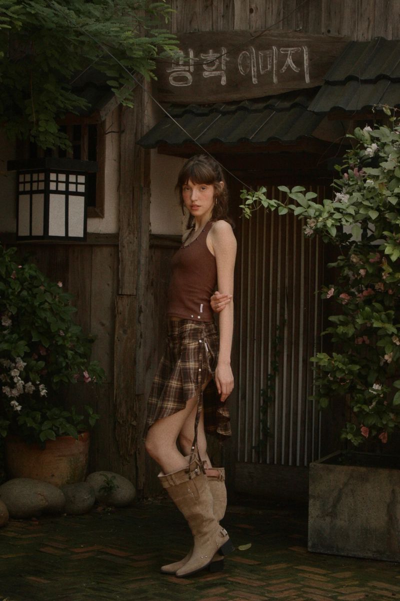 Offbeat Check skirt