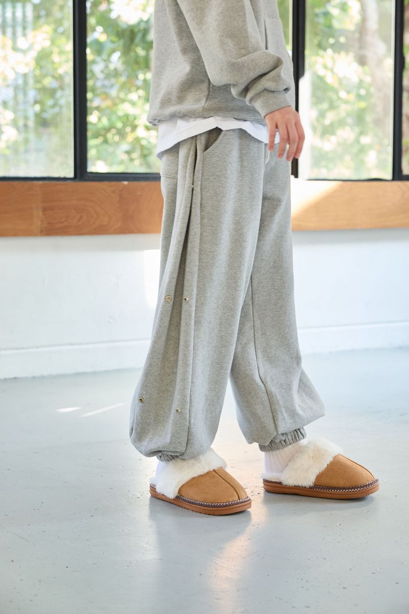 GOODLUCK HEART SNAP OFF SWEAT PANTS / MELANGE