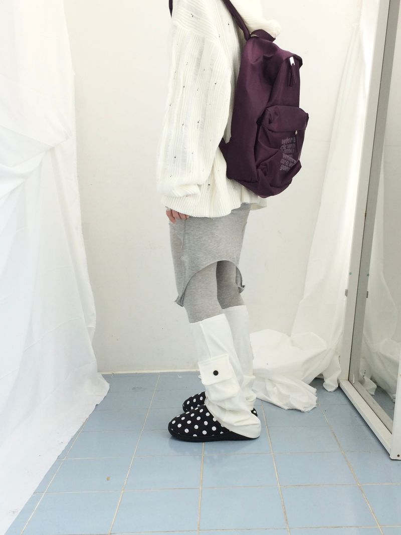 Punch Damage Hooded Knitwear Zip-Up