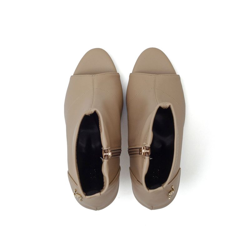 New Open Toe Slim Ankle Heel(Beige)