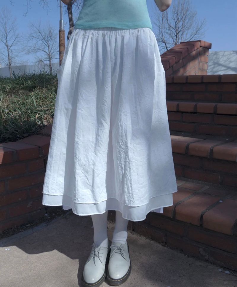 check sleeve skirt