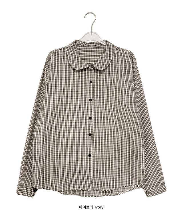 26FW★ [BAONHAUS] Hoimin Round Collar Check Blouse