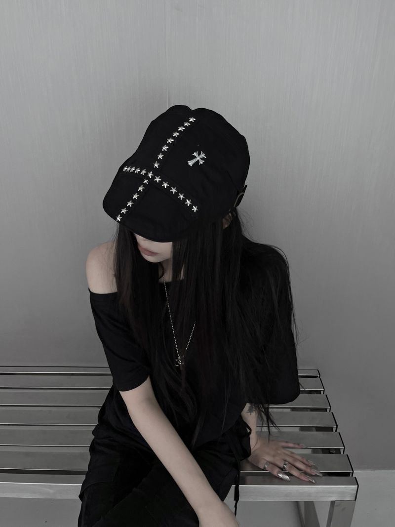 cross studded hunting cap (2color)