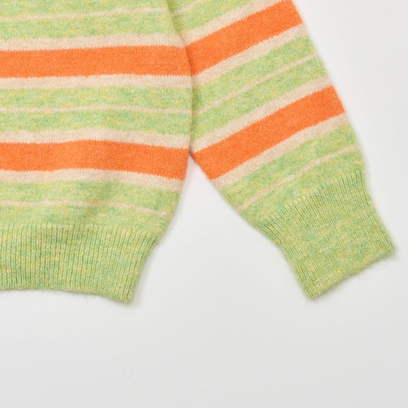 MULTI STRIPE LONG SLEEVE KNIT GREEN