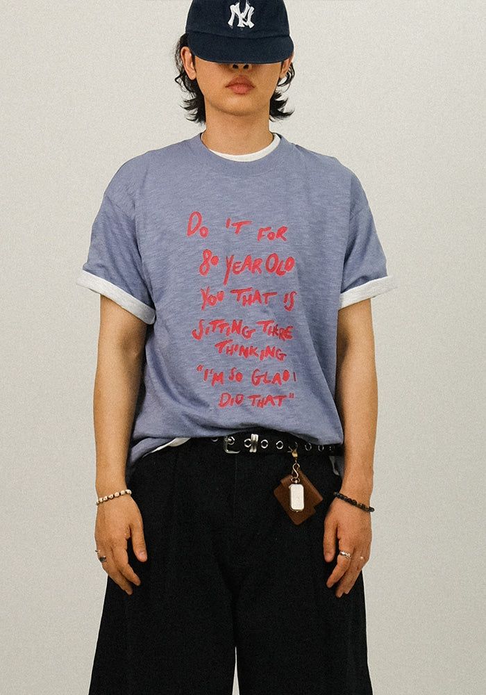 SEMIKAJI（セミカジ）の「タウン ヴィンテージ レタリング ハーフスリーブ Tシャツ（トップス）」