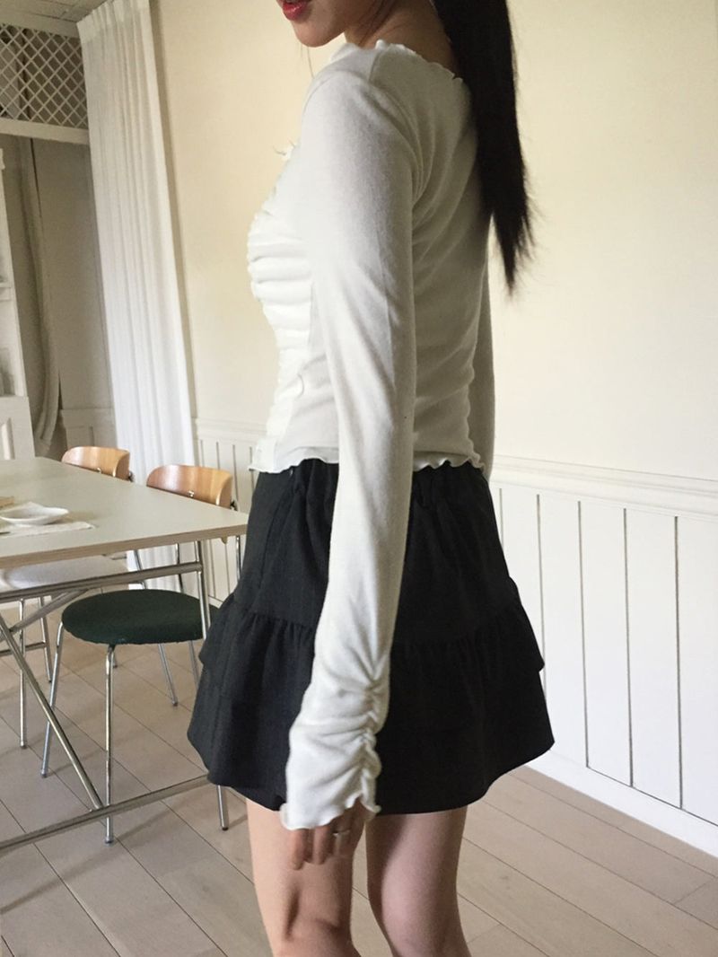 Frill mini stripe skirt pt