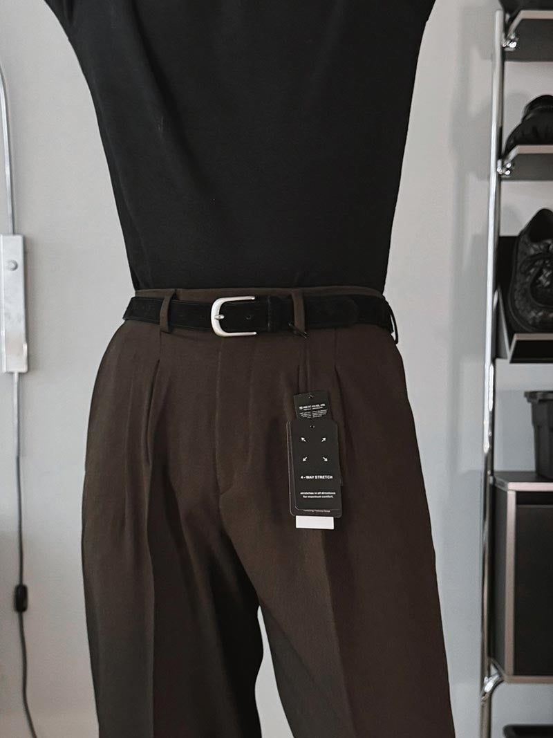 ASCLO Cozy Two Tuck Wide Slacks (4color)