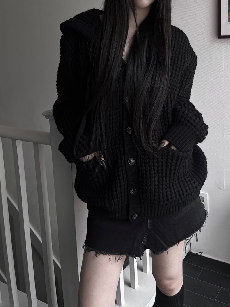 URBAN UNIQUE（アーバンユニーク）の「ポケットワッフルフードカーディガン (unisex)（トップス）」