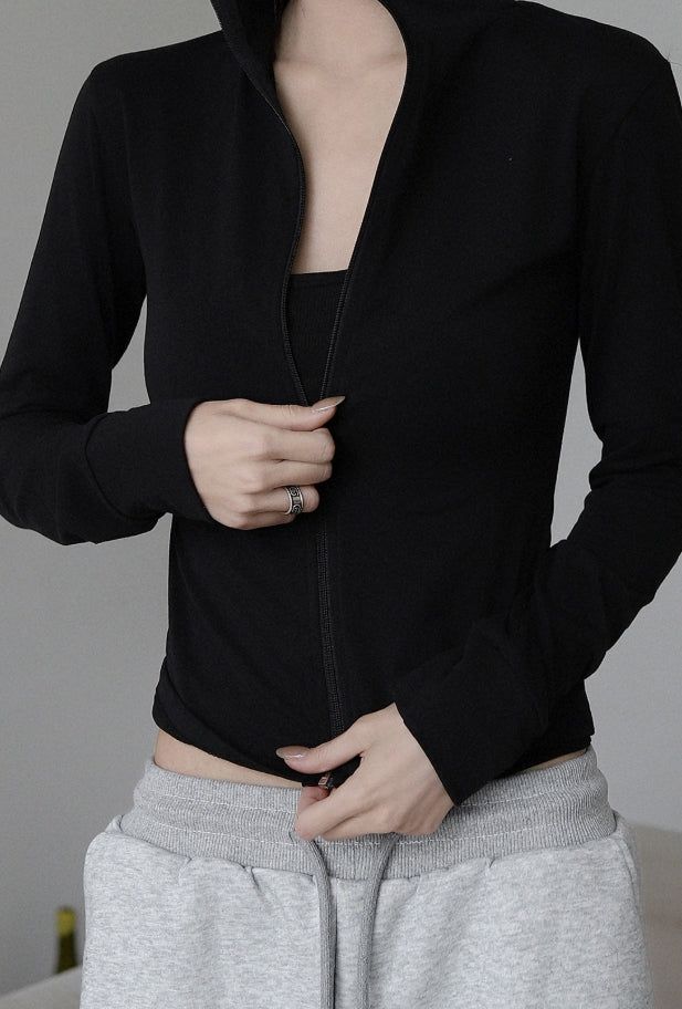 Beni Zip-up Long Sleeve Top