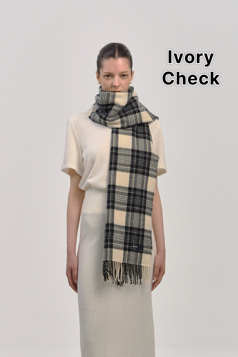Checked muffler winter scarf (12COLOR)