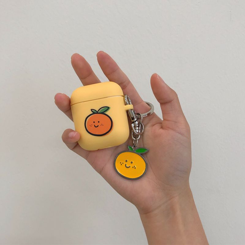 Tangerine metal key ring