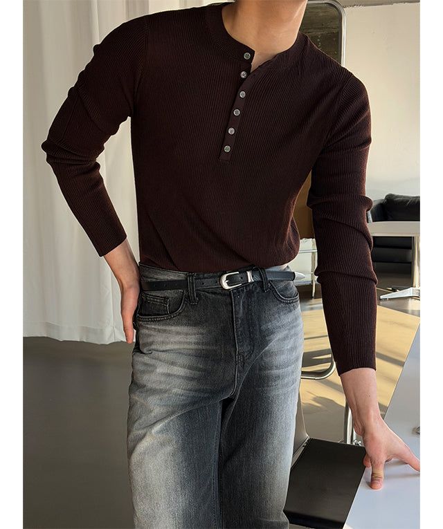 LAURANT（ロラン）の「 [F/W] Wool 70 cash muscle henry neck knit(3color)（Tops）」