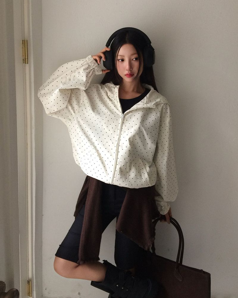 Milly Dot Hooded Windbreaker
